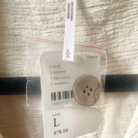 NWT Free People Clementine textured mini wrap dress in natural oatmeal Size LG - Picture 5 of 5